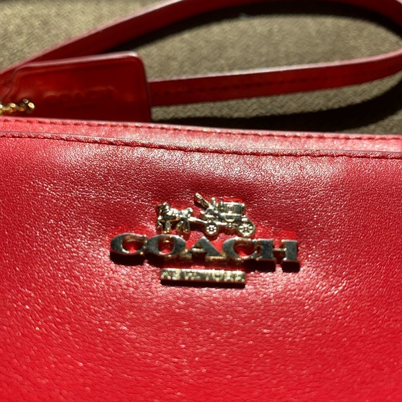 Brand New Red Coach Wristlet with Double Zipper - Picture 2 of 5
